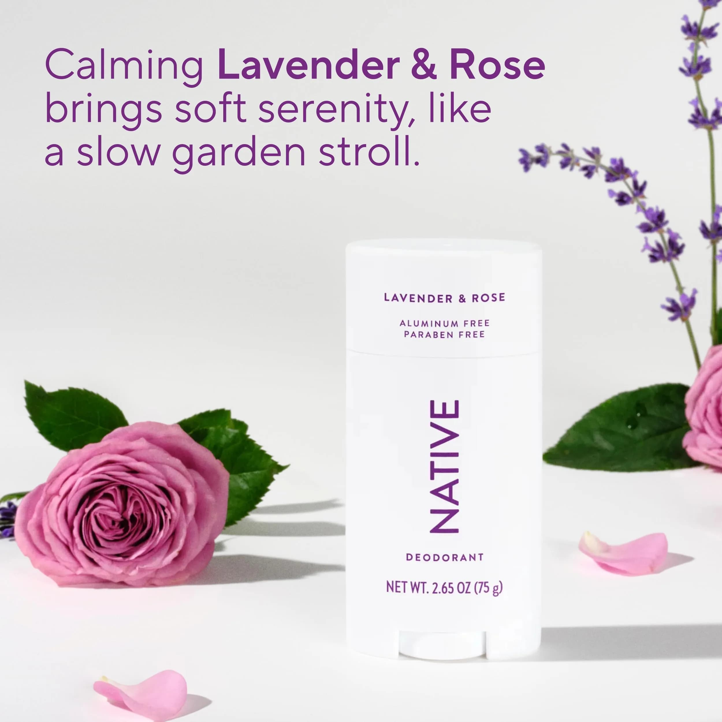 Native Lavender & Rose Deodorant Stick 2.65oz | 72-Hour Odor Control for Men & Women - view 4