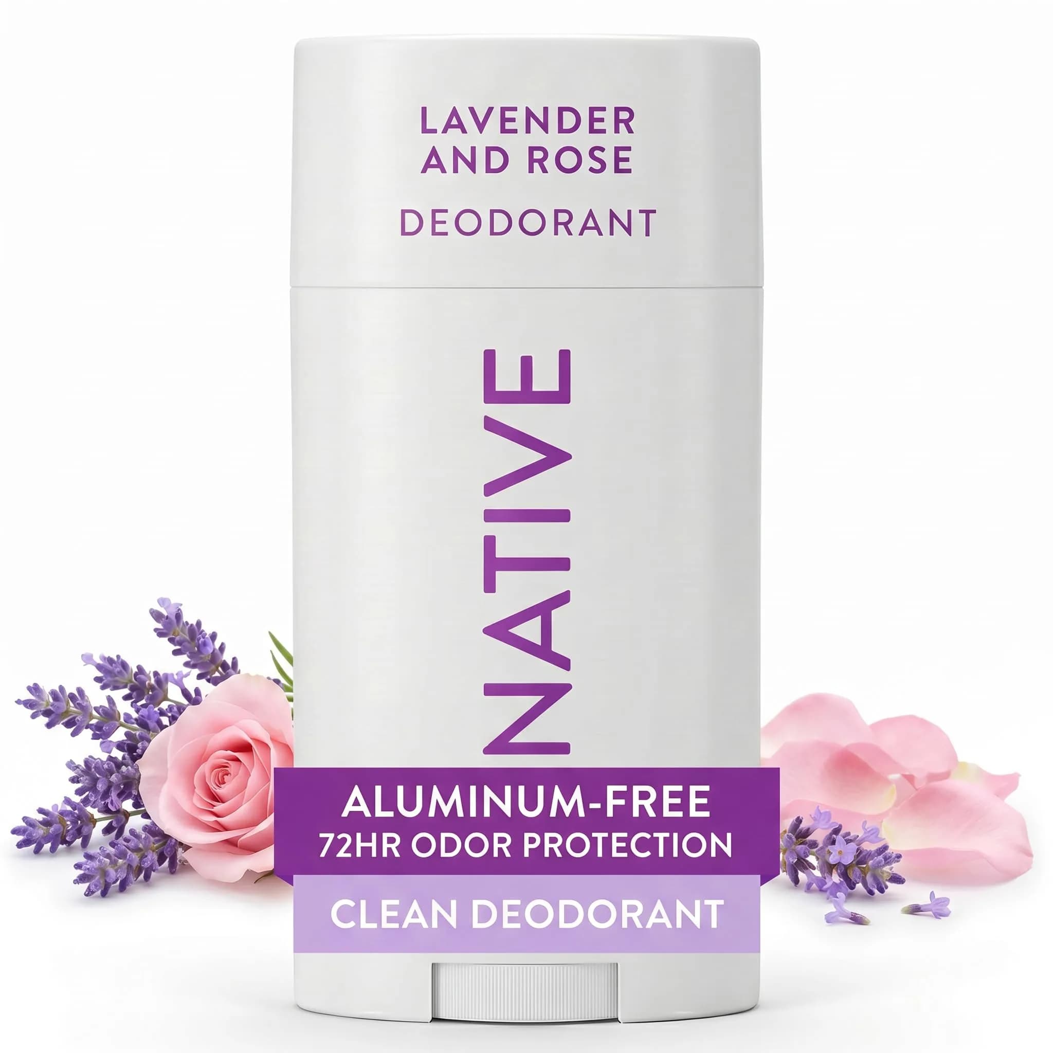 Native Lavender & Rose Deodorant Stick 2.65oz | 72-Hour Odor Control for Men & Women - main product image