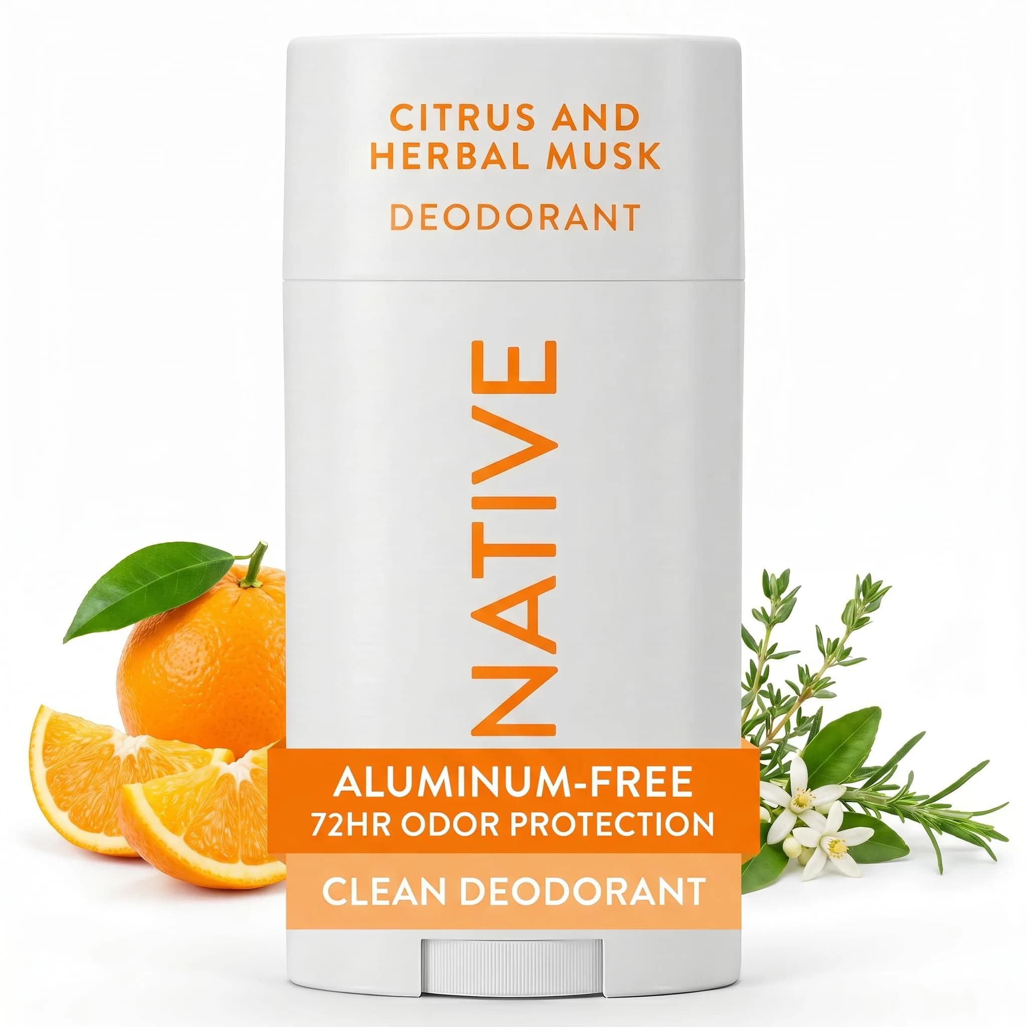 Native Sea Salt & Cedar Deodorant Stick 75g (2.65oz) | 72-Hour Odor Control — Citrus & Herbal Musk