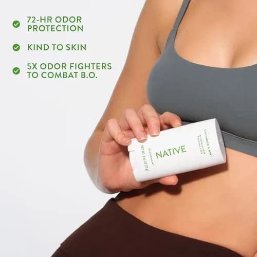 Native Cucumber & Mint Aluminum Free Deodorant Stick 77g (2.65oz) | 72-Hour Odor Protection thumbnail 7