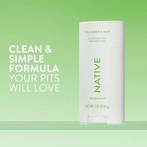 Native Cucumber & Mint Aluminum Free Deodorant Stick 77g (2.65oz) | 72-Hour Odor Protection thumbnail 2