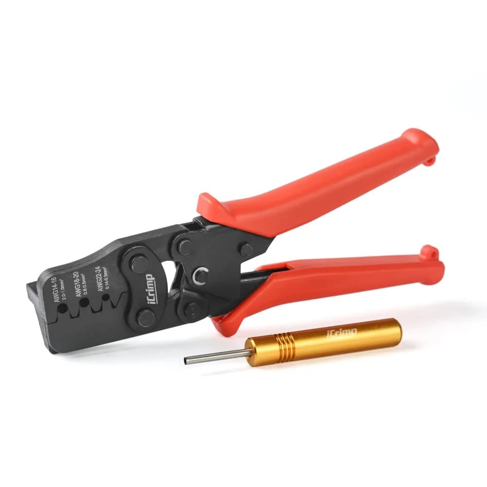 IWISS iCrimp Weather Pack Crimp Tool for AWG 24-14 | Complete OEM Connector Assembly — Orange