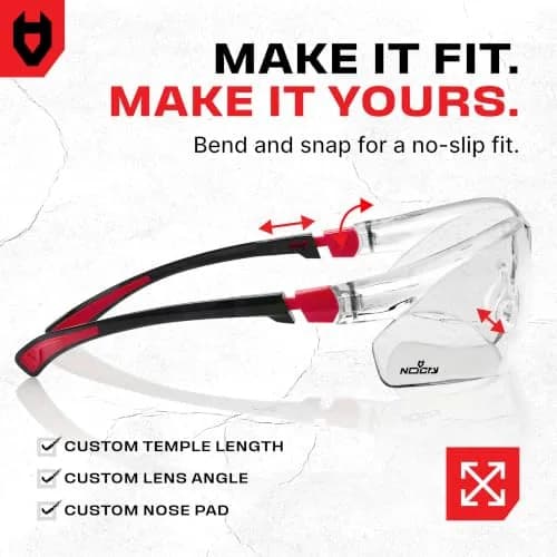 NoCry Clear Safety Glasses with Anti-Fog & Scratch Resistant Lenses | ANSI Z87 Certified Protective Eyewear thumbnail 5