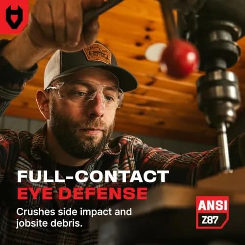NoCry Clear Safety Glasses with Anti-Fog & Scratch Resistant Lenses | ANSI Z87 Certified Protective Eyewear thumbnail 3