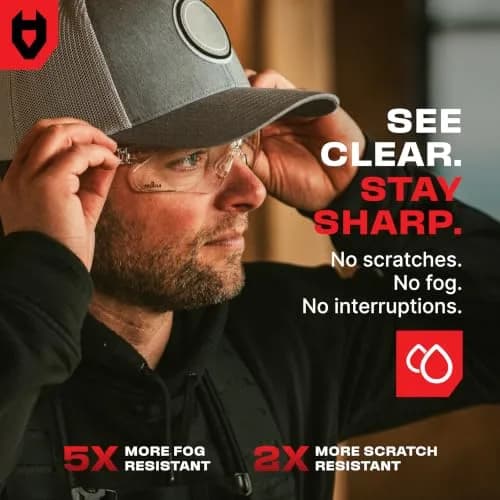 NoCry Clear Safety Glasses with Anti-Fog & Scratch Resistant Lenses | ANSI Z87 Certified Protective Eyewear thumbnail 4