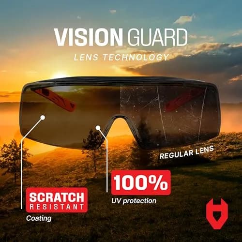NoCry Tinted Safety Glasses Over Eyeglasses with Anti-Scratch Wraparound Lenses | UV400 & ANSI Z87 Certified thumbnail 4