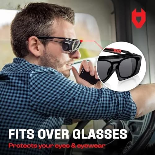 NoCry Tinted Safety Glasses Over Eyeglasses with Anti-Scratch Wraparound Lenses | UV400 & ANSI Z87 Certified thumbnail 3