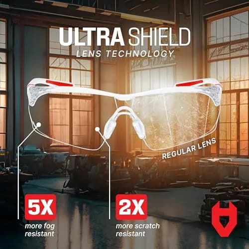 NoCry Clear Safety Glasses with Anti-Fog & UV Protection | ANSI Z87.1 Rated thumbnail 4