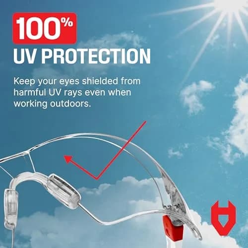 NoCry Clear Safety Glasses with Anti-Fog & UV Protection | ANSI Z87.1 Rated thumbnail 8