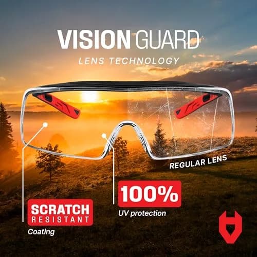 NoCry Safety Glasses Over Eyeglasses with UV Protection & Side Shields | ANSI Z87 Certified (110c) thumbnail 4