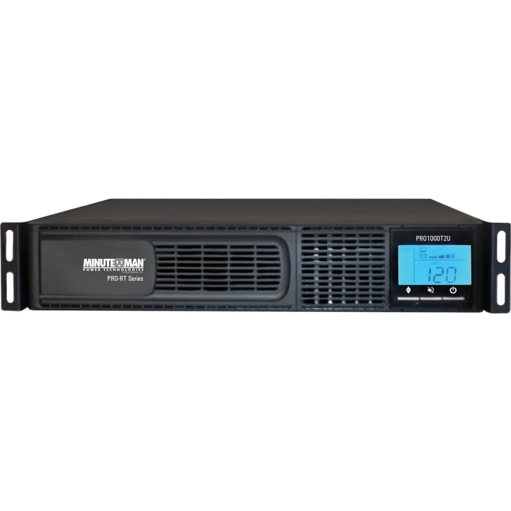 Minuteman PRO1000RT2UNC Line Interactive UPS System 1000Va | Rack/Tower/Wall Mount, LCD Display, 8 Outlets