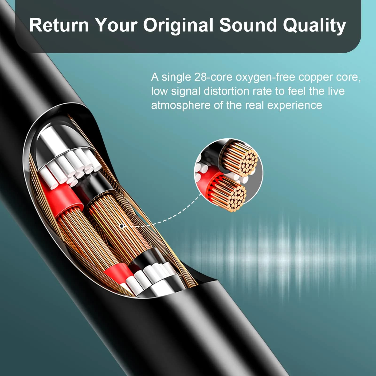 Saipomor Replacement Audio Cable for Bose Headphones 1.5m (4.9ft) | Premium Sound & Durable Design - view 2