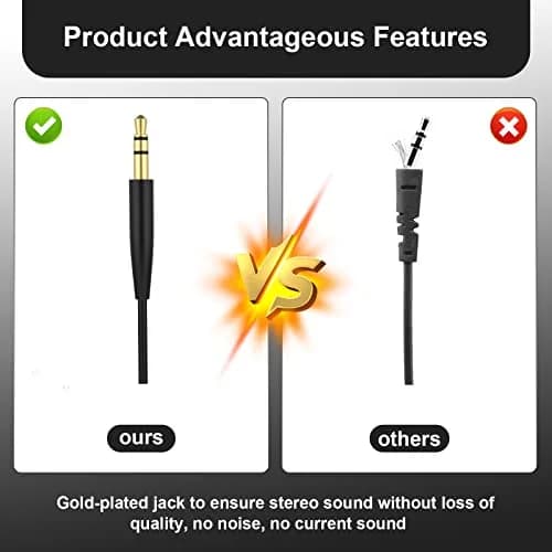 Saipomor Replacement Audio Cable for Bose Headphones 1.5m (4.9ft) | Premium Sound & Durable Design thumbnail 3