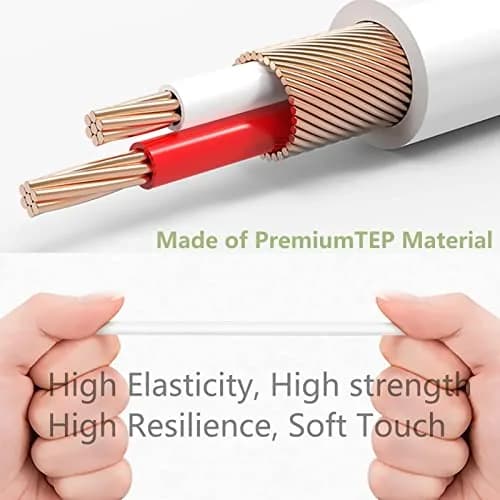 Saipomor White TPE Audio Cable 1.4m (4.6ft) | 3.5mm to 2.5mm Stereo Jack for Bose Headphones thumbnail 2