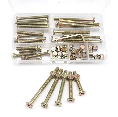 cSeao M6 x 40-80mm Furniture Bolts & Barrel Nuts Kit (51-Piece) | For Cribs, Beds, Chairs thumbnail 1