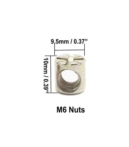 cSeao M6 x 40-80mm Furniture Bolts & Barrel Nuts Kit (51-Piece) | For Cribs, Beds, Chairs thumbnail 3