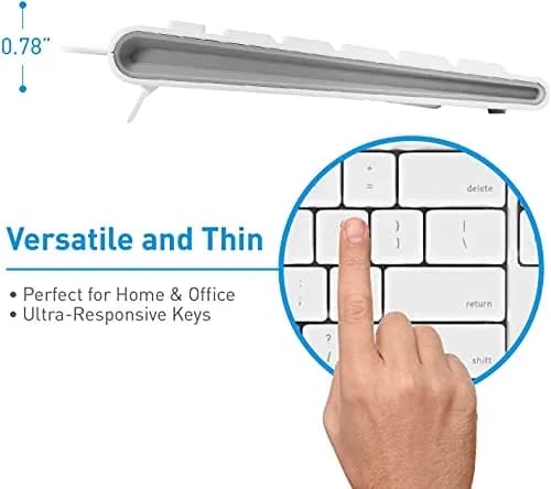 Macally QKEY Full-Size USB Wired Keyboard for Mac | 104-Key Layout, Numeric Keypad, Spill-Proof thumbnail 4