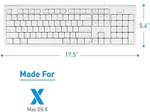 Macally QKEY Full-Size USB Wired Keyboard for Mac | 104-Key Layout, Numeric Keypad, Spill-Proof thumbnail 5