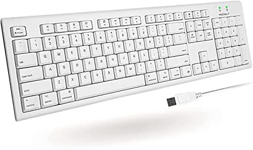 Macally QKEY Full-Size USB Wired Keyboard for Mac | 104-Key Layout, Numeric Keypad, Spill-Proof thumbnail 1