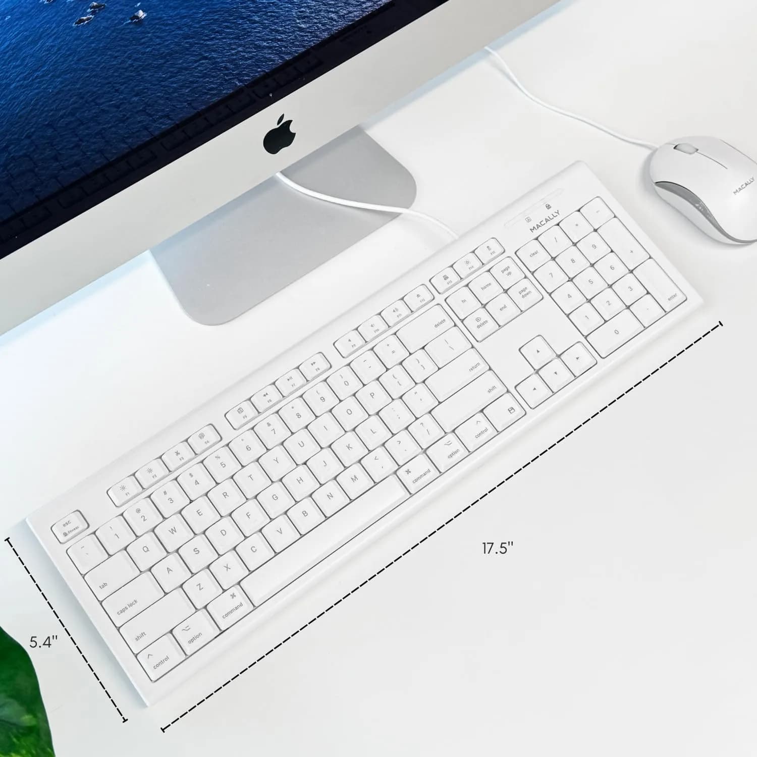Macally QKEY Full-Size USB Wired Keyboard for Mac | 104-Key Layout, Numeric Keypad, Spill-Proof - view 2