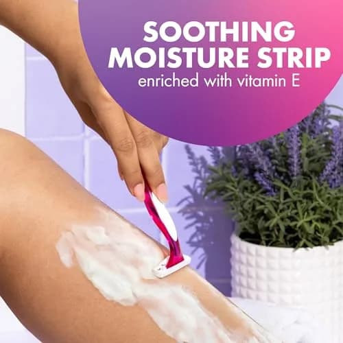 BIC Soleil 3 Disposable Razor for Women, 10 Count | 3-Blade Close Shave, Lavender Scented, Vitamin E Strip thumbnail 3