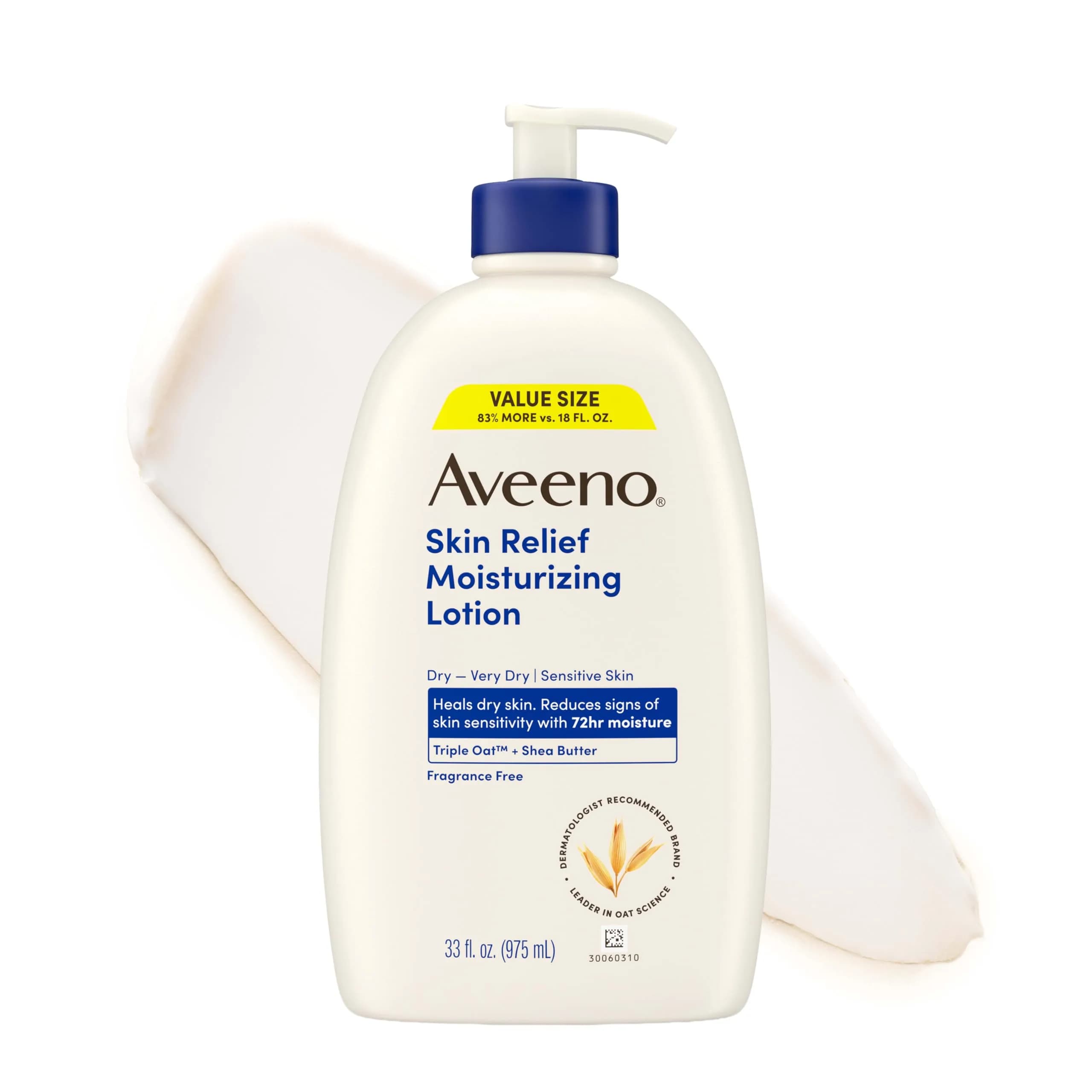 Aveeno Skin Relief Fragrance-Free Moisturizing Body Lotion, 33 Fl Oz - main product image