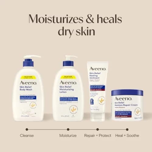 Aveeno Skin Relief Moisturizing Body Lotion 33 Fl Oz (975 ml) | Heals Very Dry, Sensitive Skin thumbnail 8