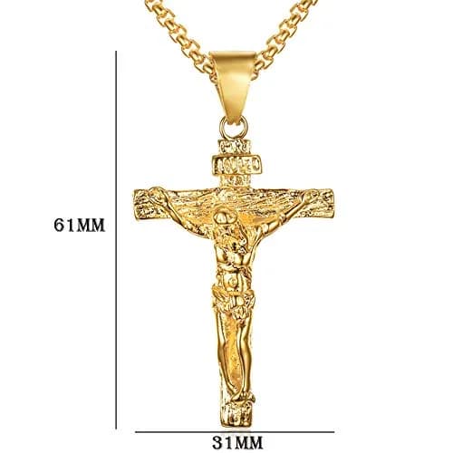 Axmerdal Stainless Steel Crucifix Cross Necklace Lord's Prayer | 24" Chain, Religious Faith Jewelry thumbnail 8
