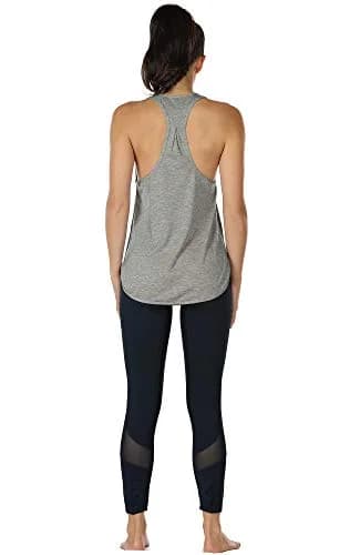 icyzone Women's Curved Hem Racerback Workout Tank Tops Grey S | Lightweight, Sweat-Wicking Active Shirt thumbnail 4