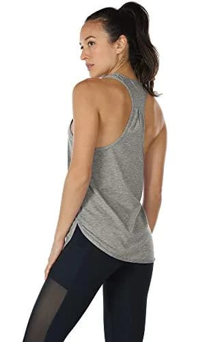 icyzone Women's Curved Hem Racerback Workout Tank Tops Grey S | Lightweight, Sweat-Wicking Active Shirt thumbnail 5