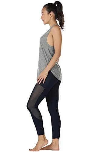 icyzone Women's Curved Hem Racerback Workout Tank Tops Grey S | Lightweight, Sweat-Wicking Active Shirt thumbnail 3