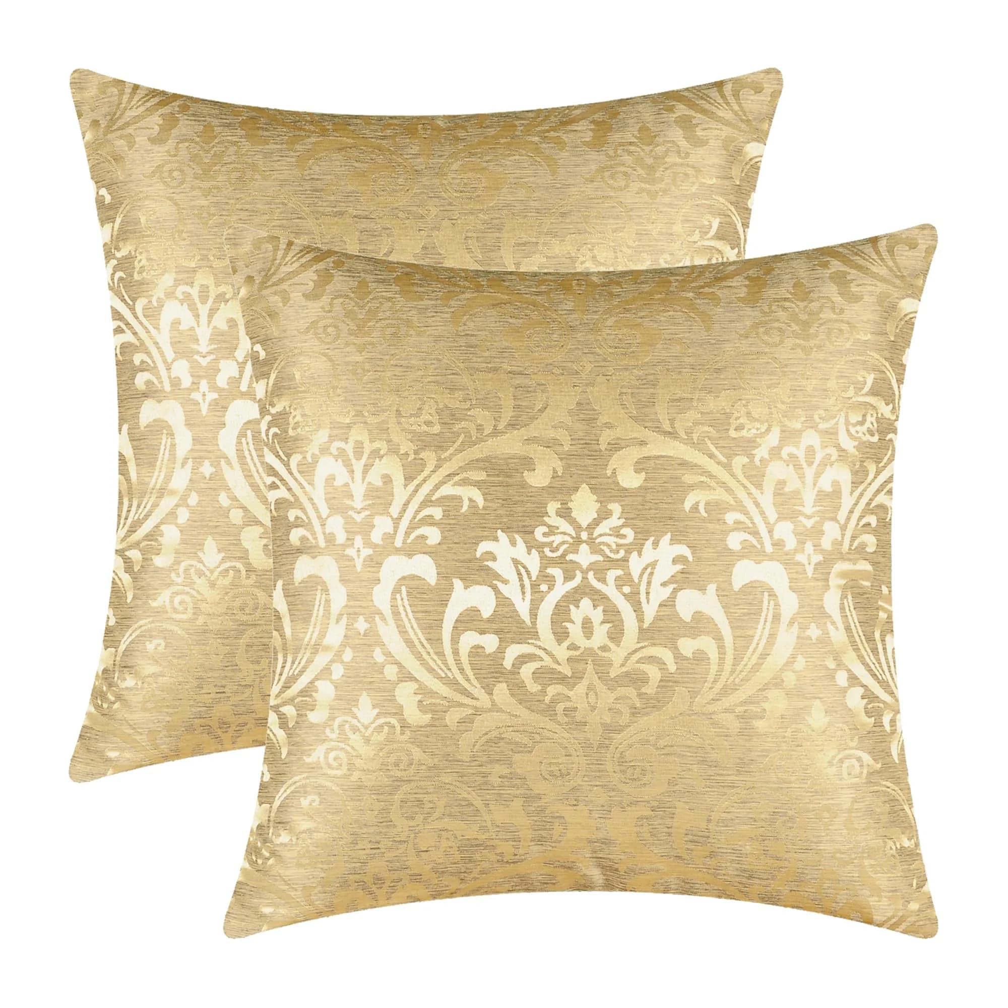 CaliTime Decorative Couch Throw Pillow Covers 18 x 18 Inches Burgundy | Silky, Durable & Luxurious — Gold