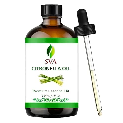 SVA ORGANICS Citronella Essential Oil 4 Fl Oz (118 mL) - Pure & Natural for Aromatherapy and Insect Repellent thumbnail 1