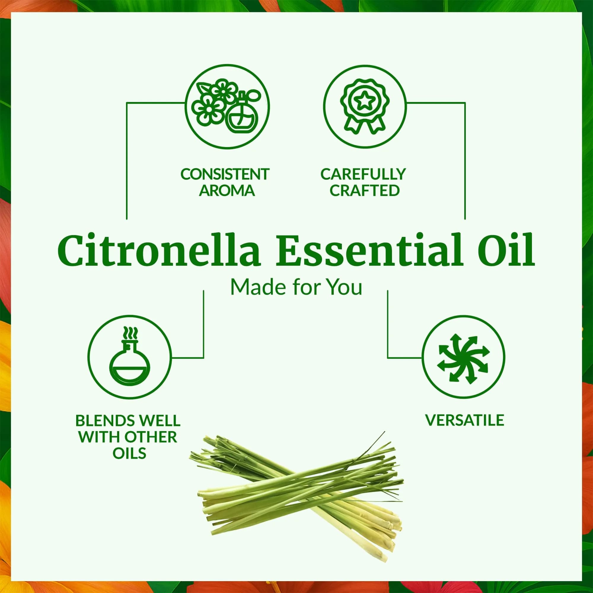 SVA ORGANICS Citronella Essential Oil 4 Fl Oz (118 mL) - Pure & Natural for Aromatherapy and Insect Repellent - view 3