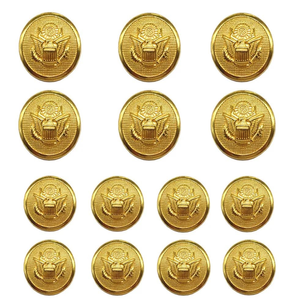 YaHoGa Gold Blazer Buttons Set for Suits, Blazers, Coats | 23mm & 18mm Metal Shank, Durable Zinc Alloy (23mm & 18mm) | Perfect for Tailoring — Gold