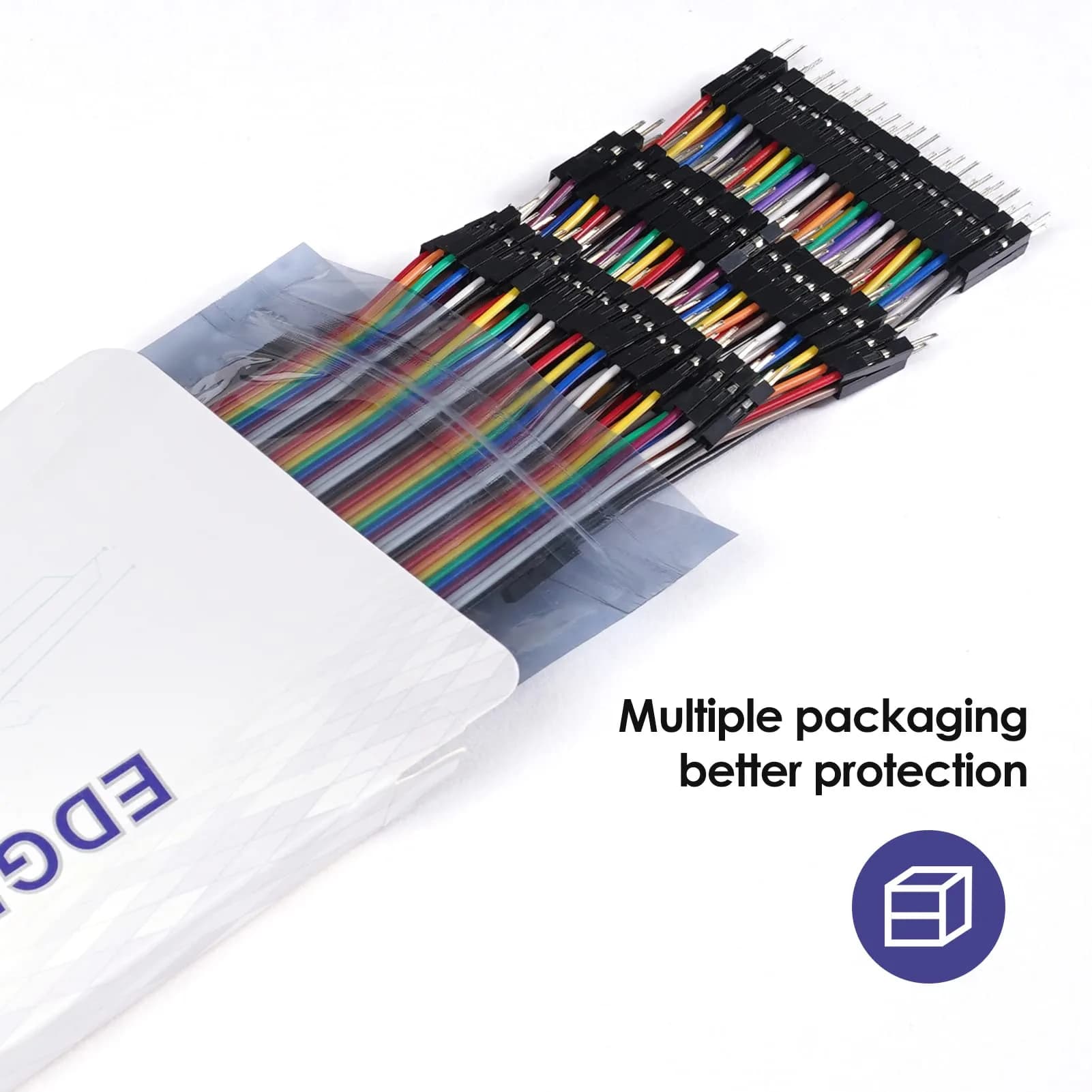 EDGELEC 120pcs 50cm (19.7 inch) Male to Male Jumper Wires | 2.54mm Pitch Dupont Ribbon Cables for Arduino - view 5