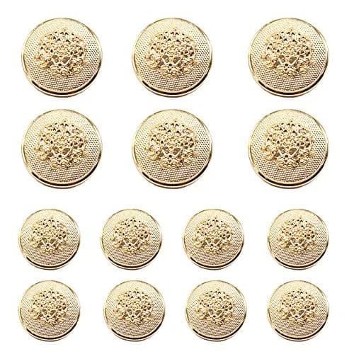 YaHoGa Gold Blazer Buttons for Sewing Men's Suits 20mm & 15mm (14-Piece Set) thumbnail 1