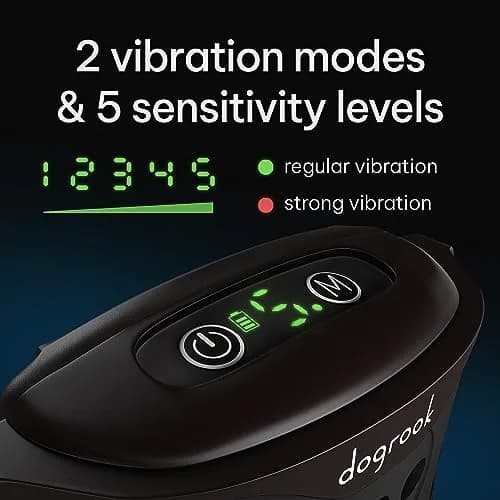 DogRook Rechargeable Bark Collar for Dogs — Beep & Vibration, 12-110 lbs, Black thumbnail 4