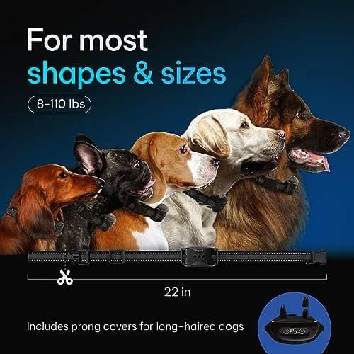 DogRook Rechargeable Bark Collar for Dogs — Beep & Vibration, 12-110 lbs, Black thumbnail 6