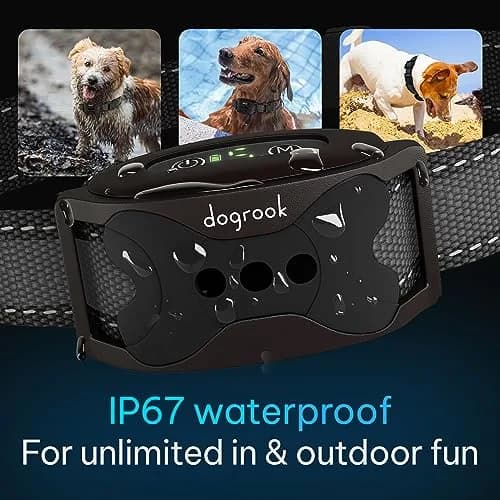 DogRook Rechargeable Bark Collar for Dogs — Beep & Vibration, 12-110 lbs, Black thumbnail 7