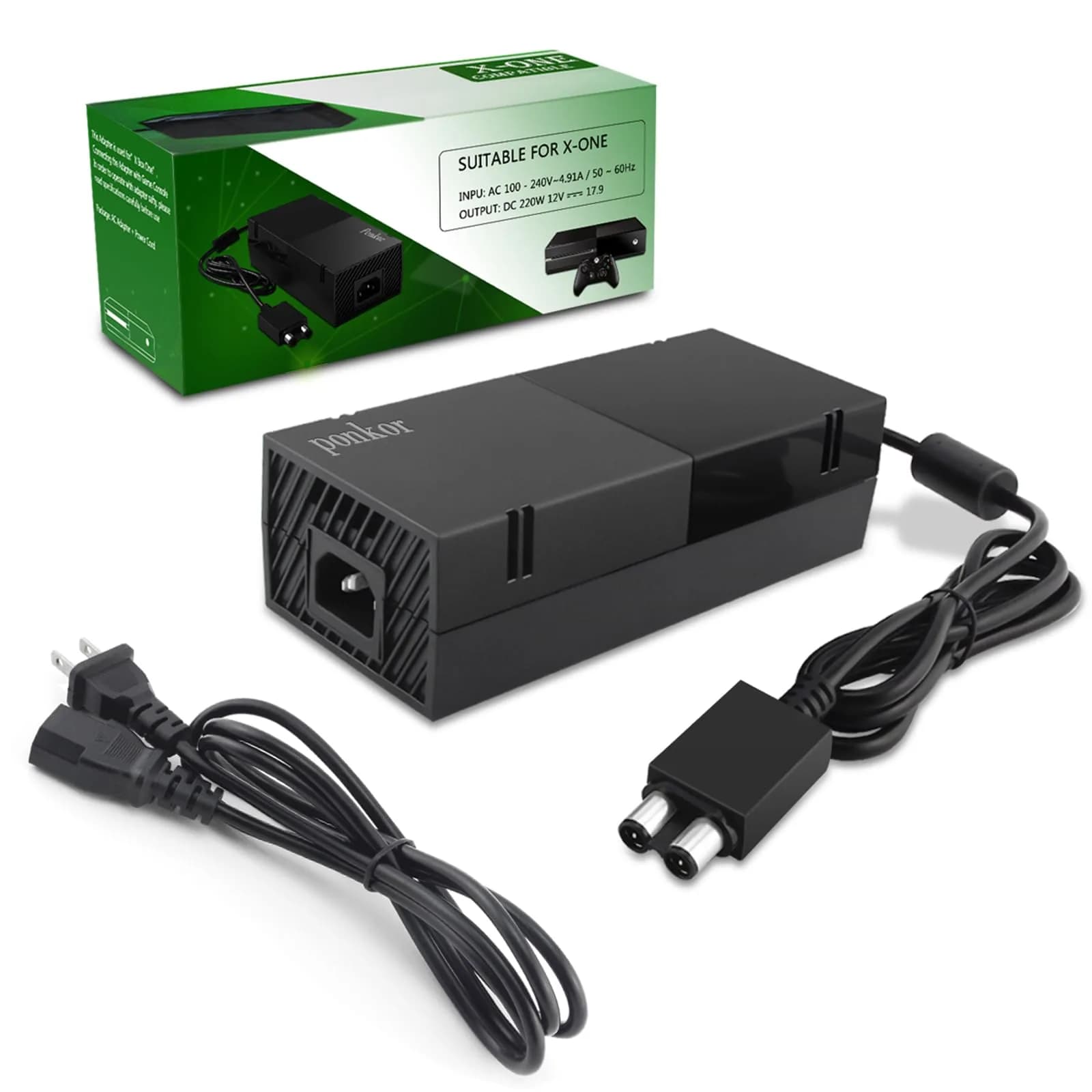 Ponkor Xbox One Power Supply 220W 12V 17.9A | Global Adapter for Xbox One Console - main product image