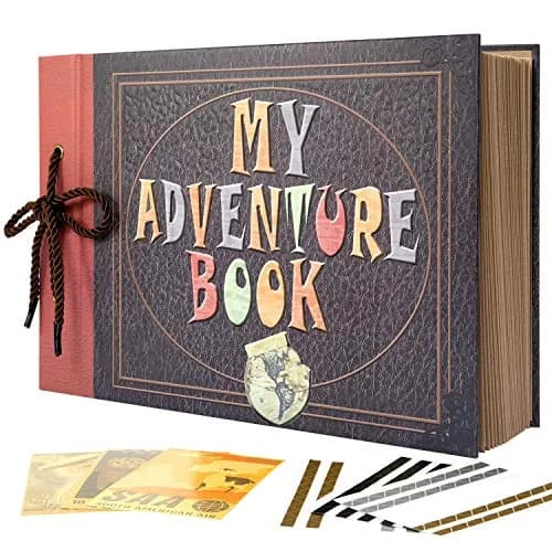 INNOCHEER Adventure Book Scrapbook Album 31.2cm (12.3 Inch) x 21cm (8.3 Inch) | Embossed Cover, 80 Pages, DIY Memory Keeper thumbnail 1