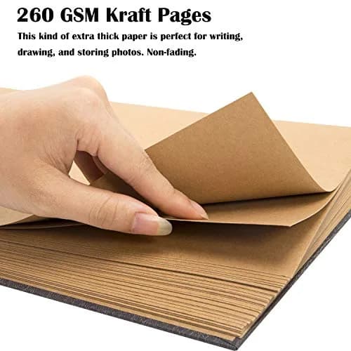 INNOCHEER Adventure Book Scrapbook Album 31.2cm (12.3 Inch) x 21cm (8.3 Inch) | Embossed Cover, 80 Pages, DIY Memory Keeper thumbnail 4