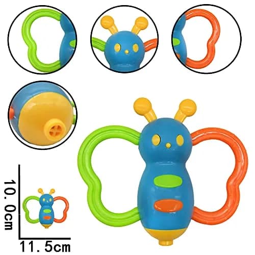 AIVIAI 9pcs Baby First Rattle Teether Toy Gift Set with Storage Box | BPA-Free, Colorful & Safe for Newborns thumbnail 6