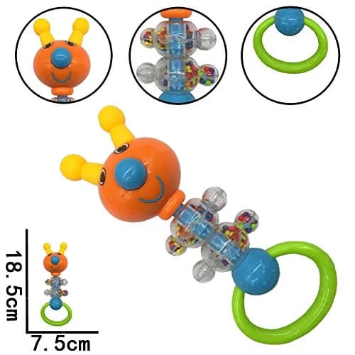 AIVIAI 9pcs Baby First Rattle Teether Toy Gift Set with Storage Box | BPA-Free, Colorful & Safe for Newborns thumbnail 8