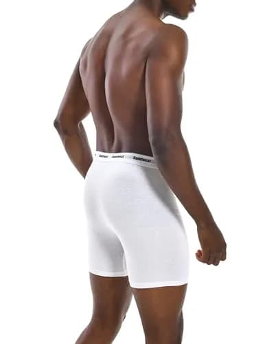 Comfneat Men's 6-Pack Soft Cotton Boxer Briefs, White, L | Breathable, Stretch Fit for Indian Comfort thumbnail 4