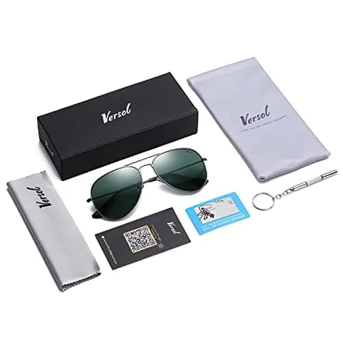 Versol Aviator Sunglasses for Men Women | Polarized Mirrored UV400 Lenses, Lightweight & Classic for Outdoors & Driving thumbnail 7