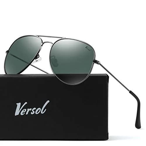 Versol Aviator Sunglasses for Men Women | Polarized Mirrored UV400 Lenses, Lightweight & Classic for Outdoors & Driving thumbnail 2