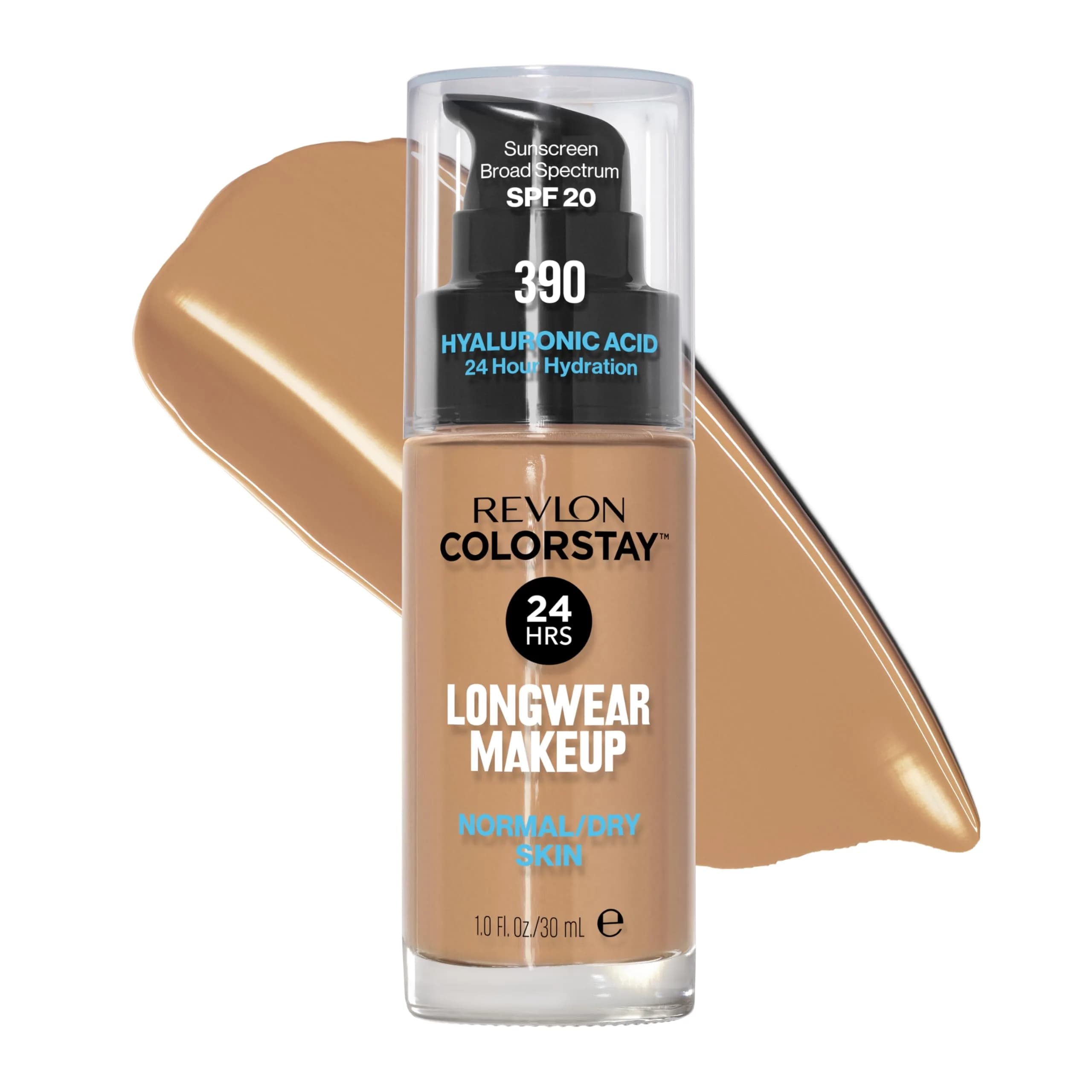 Revlon Colorstay Longwear Makeup Normal/Dry, 390 Rich Maple 29.57 ml (1 fl oz) | Flawless 24-Hour Wear with SPF 20 - main product image
