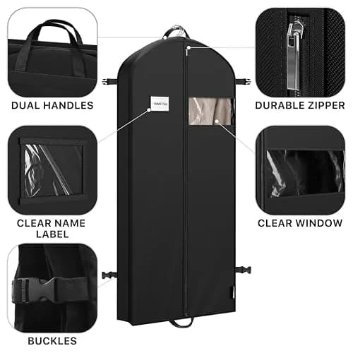 Simple Houseware 60" Travel Garment Bag Heavy Duty Suit Bag | Durable 300D Polyester, Foldable & Breathable (70-120 chars) thumbnail 4